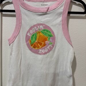 Old Navy women’s Pink and White Tank Top
